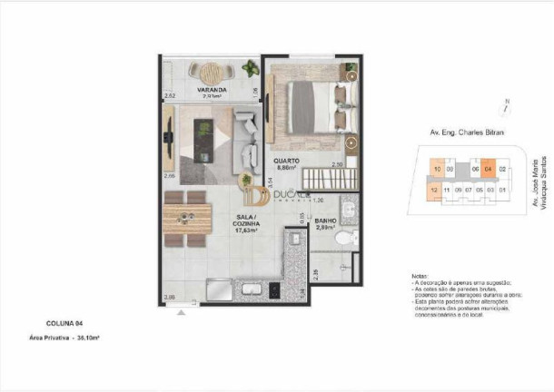 Imagem Apartamento com 1 Quarto à Venda, 44 m² em Jardim Camburi - Vitória