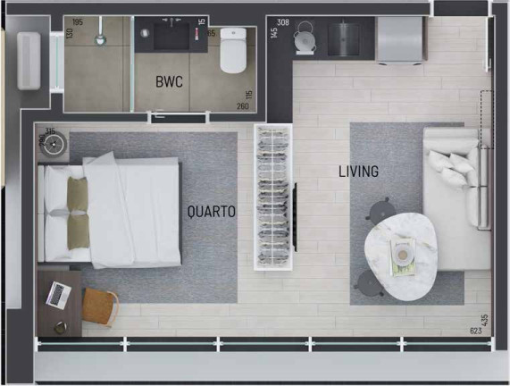 Imagem Apartamento com 1 Quarto à Venda, 55 m² em Campo Comprido - Curitiba