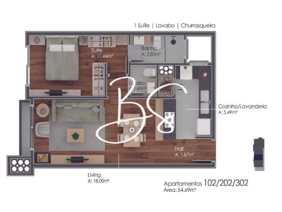 Imagem Apartamento com 2 Quartos à Venda, 90 m² em Avenida Central - Gramado
