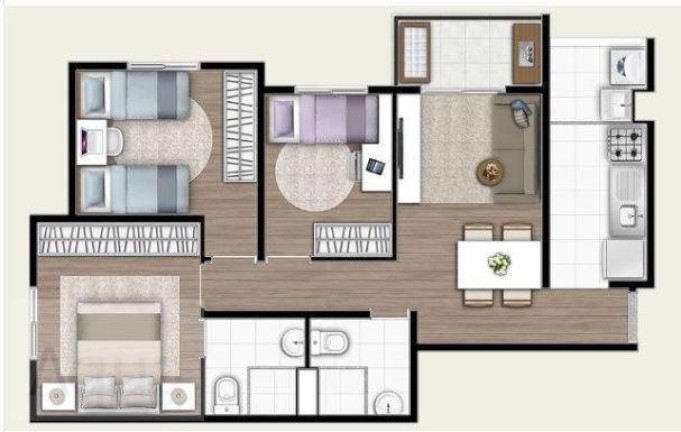 Imagem Apartamento com 3 Quartos à Venda, 57 m² em Vila Valparaiso - Santo André Imagem Apartamento com 3 Quartos à Venda, 57 m² em Vila Valparaiso - Santo André