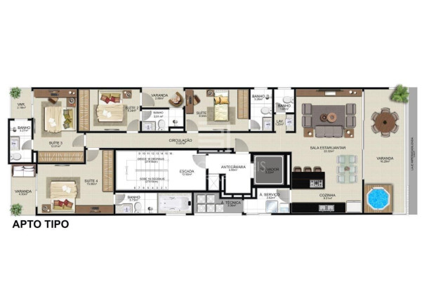 Imagem Apartamento com 4 Quartos à Venda, 165 m² em Enseada Azul - Guarapari Imagem Apartamento com 4 Quartos à Venda, 165 m² em Enseada Azul - Guarapari