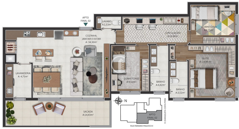 Imagem Apartamento com 3 Quartos à Venda, 129 m² em Cruzeiro - Caxias Do Sul