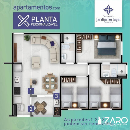 Imagem Apartamento com 3 Quartos à Venda, 73 m² em Jardim Portugal - Rio Claro