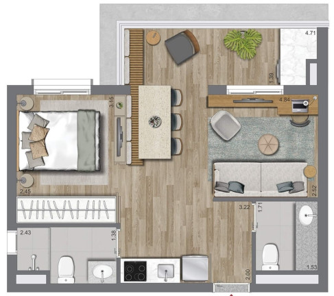 Imagem Apartamento com 2 Quartos à Venda, 40 m² em Brooklin Paulista - São Paulo Imagem Apartamento com 2 Quartos à Venda, 40 m² em Brooklin Paulista - São Paulo