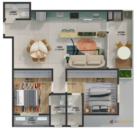 Imagem Apartamento com 2 Quartos à Venda, 93 m² em Praia Brava - Itajaí Imagem Apartamento com 2 Quartos à Venda, 93 m² em Praia Brava - Itajaí