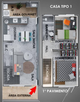 Imagem Casa de Condomínio com 2 Quartos à Venda, 105 m² em Guilhermina - Praia Grande Imagem Casa de Condomínio com 2 Quartos à Venda, 105 m² em Guilhermina - Praia Grande