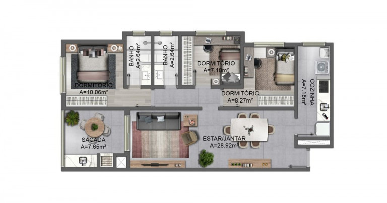 Imagem Apartamento com 2 Quartos à Venda, 63 m² em Bela Vista - Porto Alegre