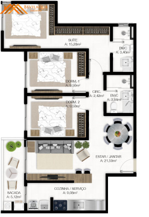 Imagem Apartamento com 1 Quarto à Venda, 62 m² em Praia Da Vila - Imbituba