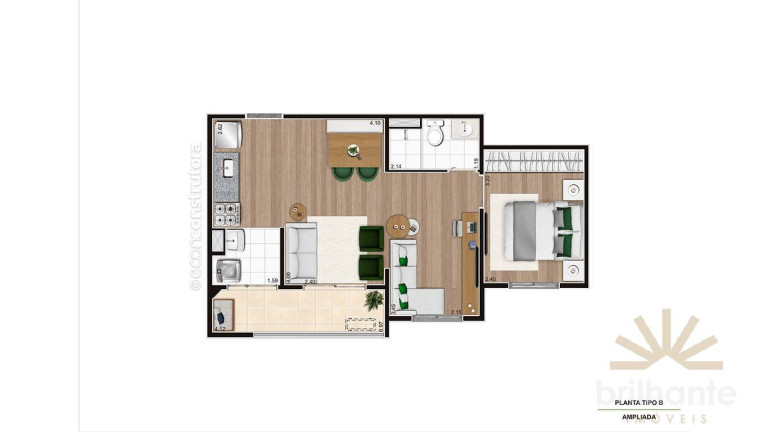 Imagem Apartamento com 2 Quartos à Venda, 44 m² em Campestre - Santo André