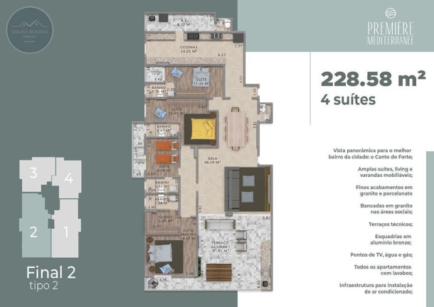Imagem Imóvel com 3 Quartos à Venda, 152 m² em Canto Do Forte - Praia Grande