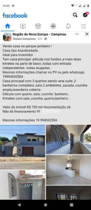 Imagem Casa com 3 Quartos à Venda, 300 m² em Jardim Santa Rita De Cássia - Campinas Imagem Casa com 3 Quartos à Venda, 300 m² em Jardim Santa Rita De Cássia - Campinas