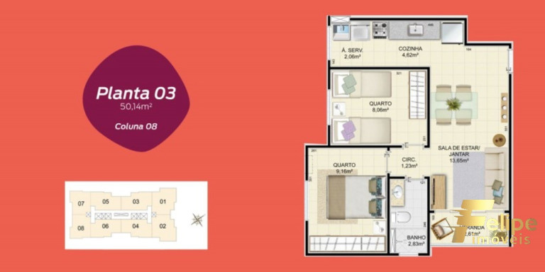 Imagem Imóvel com 2 Quartos à Venda, 50 m² em Residencial Coqueiral - Vila Velha