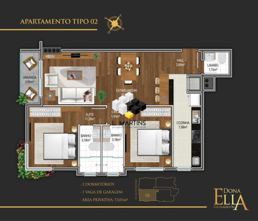 Imagem Cobertura com 2 Quartos à Venda, 123 m² em Vila Suíça - Gramado
