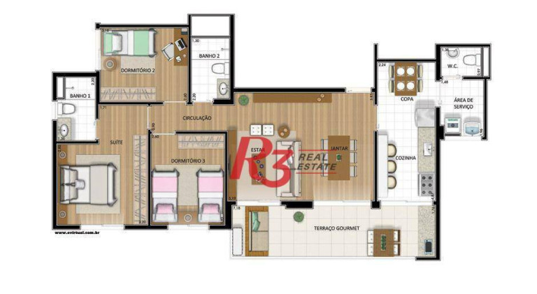 Imagem Apartamento com 3 Quartos à Venda, 98 m² em Marapé - Santos Imagem Apartamento com 3 Quartos à Venda, 98 m² em Marapé - Santos