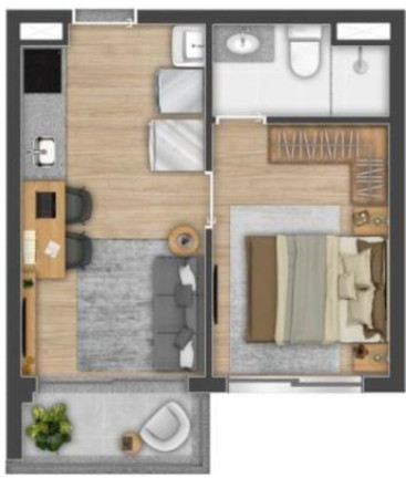 Imagem Apartamento com 1 Quarto à Venda, 41 m² em Brooklin Novo - São Paulo