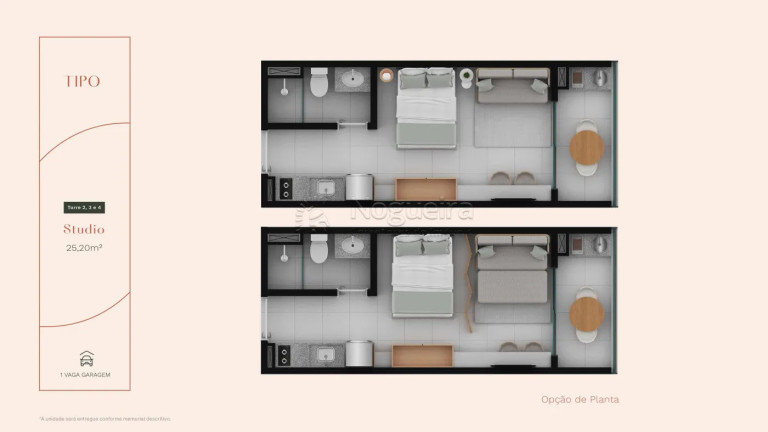 Apartamento com 1 Quarto à Venda, 25 m² em Praia Dos Carneiros - Tamandaré