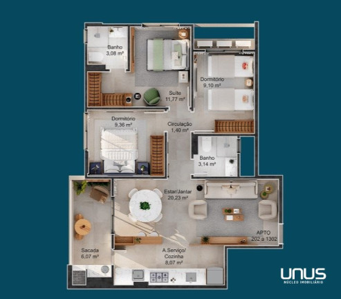 Imagem Apartamento com 3 Quartos à Venda, 137 m² em Barreiros - São José Imagem Apartamento com 3 Quartos à Venda, 137 m² em Barreiros - São José