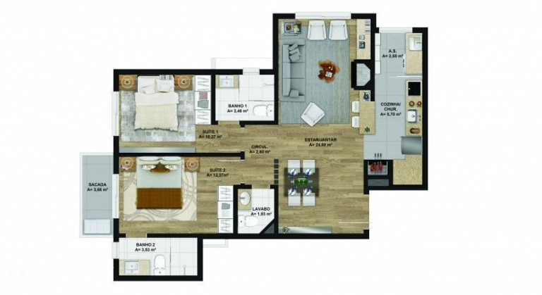 Imagem Apartamento com 1 Quarto à Venda, 4.748 m² em Bavária - Gramado