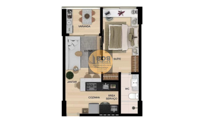 Imagem Apartamento com 1 Quarto à Venda, 36 m² em Graças - Recife