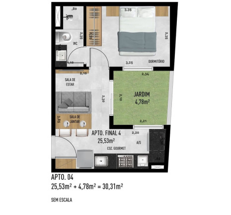 Imagem Imóvel com 1 Quarto à Venda, 24 m² em Jardim Trussardi - São Paulo Imagem Imóvel com 1 Quarto à Venda, 24 m² em Jardim Trussardi - São Paulo