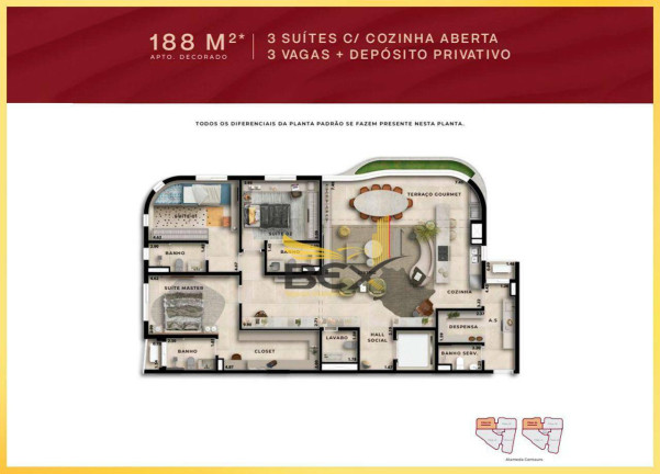 Imagem Apartamento com 3 Quartos à Venda, 188 m² em Alphaville Conde Ii - Barueri