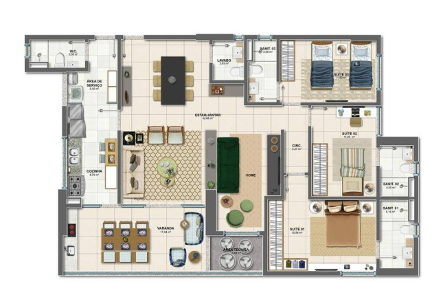 Imagem Apartamento com 4 Quartos à Venda, 140 m² em Caminho Das árvores - Salvador Imagem Apartamento com 4 Quartos à Venda, 140 m² em Caminho Das árvores - Salvador
