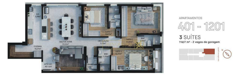 Imagem Apartamento com 3 Quartos à Venda, 112 m² em Estreito - Florianópolis