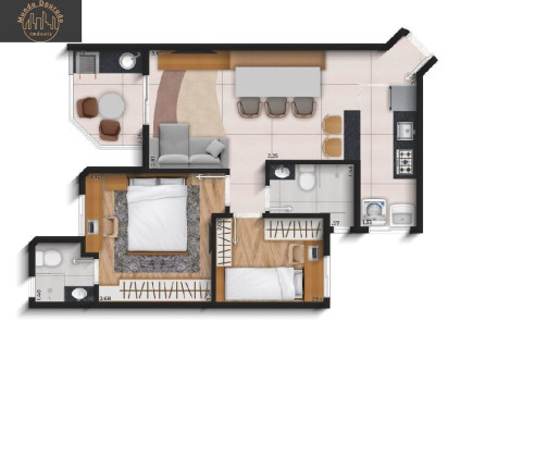Imagem Apartamento com 2 Quartos à Venda, 50 m² em Vila Alice - Santo André
