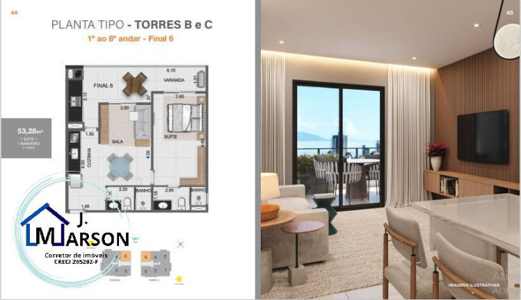 Imagem Apartamento com 1 Quarto à Venda, 54 m² em Parque Balneário Poiares - Caraguatatuba