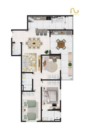 Imagem Apartamento com 3 Quartos à Venda, 99 m² em Vilamar - Praia Grande