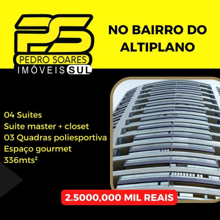 Apartamento com 4 Quartos à Venda, 336 m² em Altiplano Cabo Branco - João Pessoa