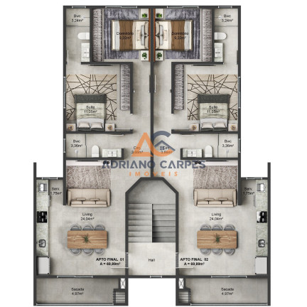 Imagem Imóvel com 2 Quartos à Venda, 69 m² em Gravatá - Navegantes Imagem Imóvel com 2 Quartos à Venda, 69 m² em Gravatá - Navegantes