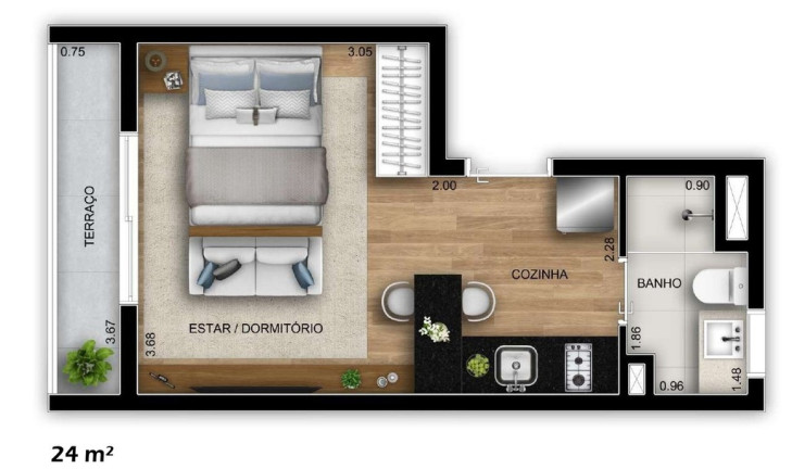 Imagem Apartamento à Venda, 24 m² em Vila Madalena - São Paulo Imagem Apartamento à Venda, 24 m² em Vila Madalena - São Paulo