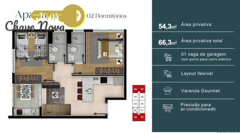 Imagem Apartamento com 2 Quartos à Venda, 54 m² em Alvinópolis - Atibaia