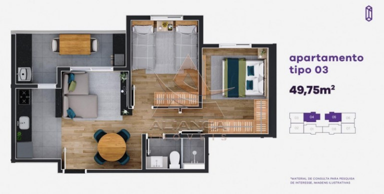 Imagem Apartamento com 2 Quartos à Venda, 50 m² em Jardim Anhanguera - Ribeirão Preto