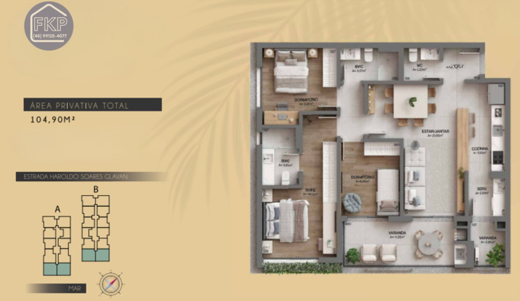 Imagem Apartamento com 3 Quartos à Venda, 104 m² em Cacupé - Florianópolis