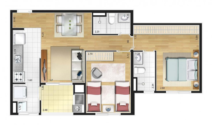 Imagem Apartamento com 2 Quartos à Venda, 64 m² em Jardim São Caetano - São Caetano Do Sul