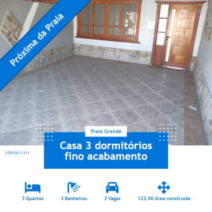Casa com 3 Quartos à Venda,  em Bal. Maracanã - Praia Grande