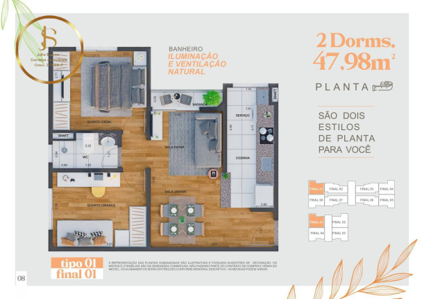 Imagem Apartamento com 2 Quartos à Venda, 47 m² em Saltinho - Paulínia