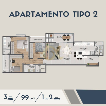 Imagem Apartamento com 3 Quartos à Venda, 98 m² em Saguaçu - Joinville