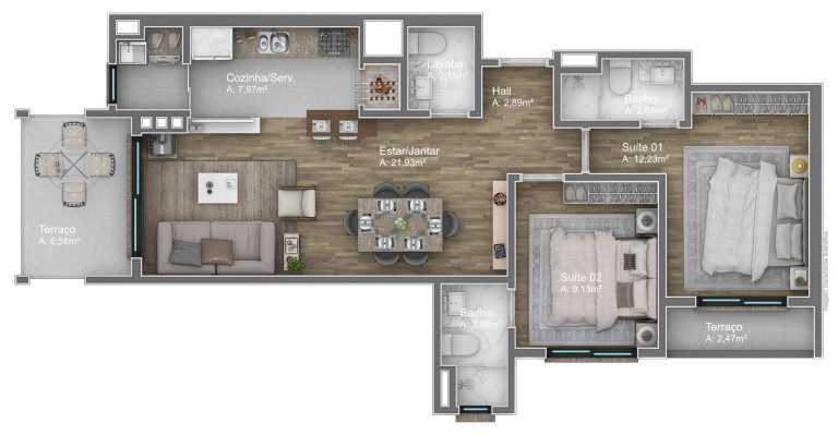 Imagem Apartamento com 2 Quartos à Venda, 87 m² em Av. Central - Gramado