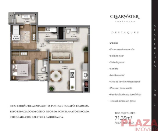 Imagem Apartamento com 2 Quartos à Venda, 71 m² em São Francisco De Assis - Camboriú