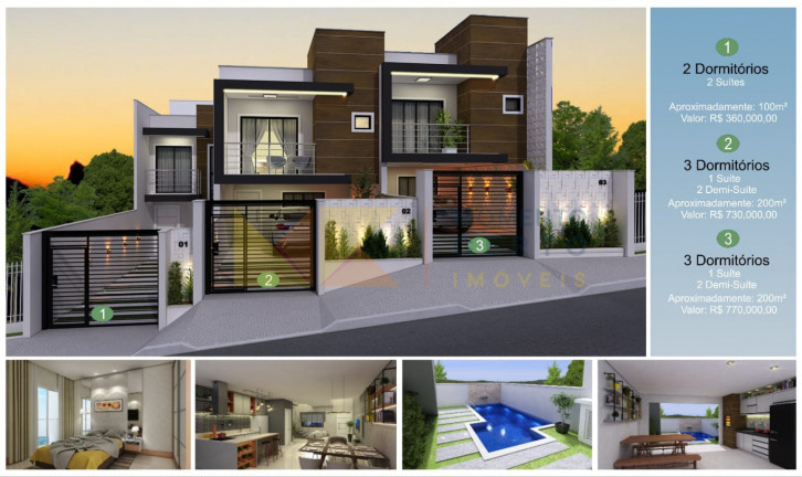 Sobrado com 3 Quartos à Venda, 200 m² em água Verde - Blumenau