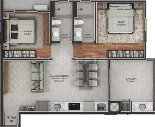 Imagem Apartamento com 1 Quarto à Venda, 45 m² em Meia Praia - Navegantes Imagem Apartamento com 1 Quarto à Venda, 45 m² em Meia Praia - Navegantes