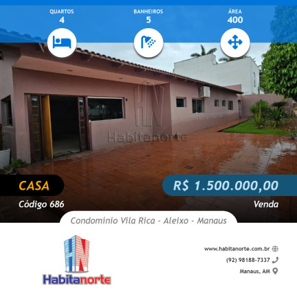 Casa com 4 Quartos à Venda, 400 m² em Aleixo - Manaus