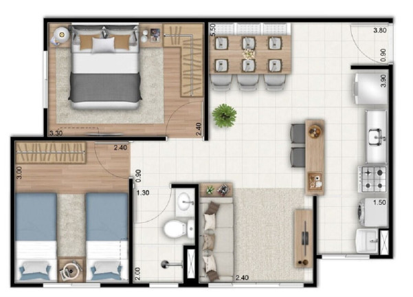Imagem Imóvel com 2 Quartos à Venda, 45 m² em Taquara - Rio De Janeiro