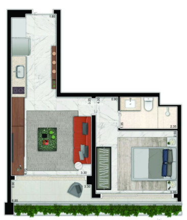 Imagem Imóvel com 1 Quarto à Venda, 40 m² em Moema - São Paulo