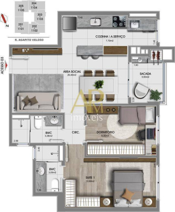 Apartamento com 2 Quartos à Venda, 70 m² em Canto - Florianópolis