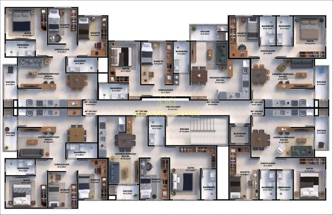 Imagem Apartamento com 3 Quartos à Venda, 69 m² em Nova Palhoça - Palhoça