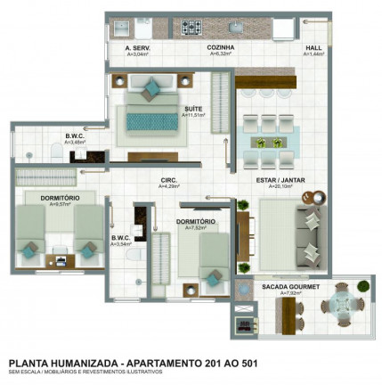 Imagem Apartamento com 3 Quartos à Venda, 69 m²